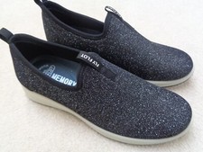 Ladies Black Glitter FLYFLOT Slip on Comfy Shoe UK Size 6 (39) Anti-Shock Memory