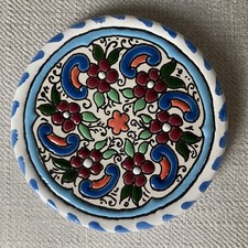 5” Hand-Painted Ceramic Trivet Tile – Granada Spain Moorish Floral Design