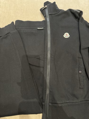 Black moncler tracksuit zip - black, up