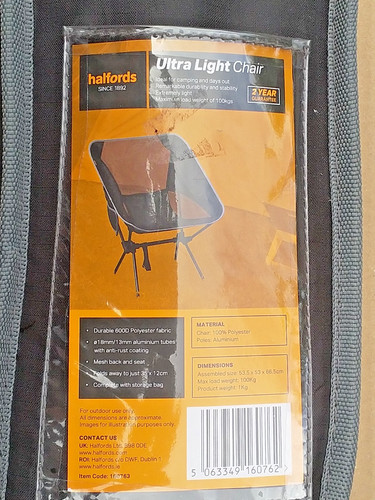 Halfords ultra light chair - halfords,