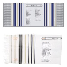 Tallit Prayer Shawl Regular Size 20x71inch with Tassles, Blue and Gold Stripes