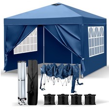 Pop up Gazebo Garden Marquee Awning Beach Party Camping Tent Canopy 3x3M Blue UK