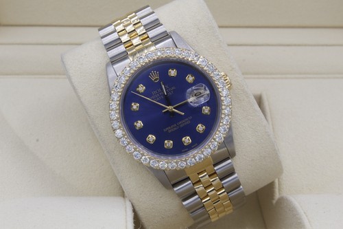 Rolex datejust 36mm custom 3ct - custom,