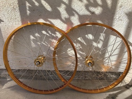 Gold bmx wheelset x 1 - bmx, 26"