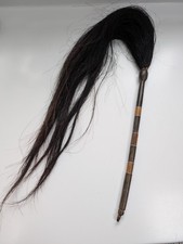 Vintage African Horse Hair Hard Wood Handle Fly Whisk   