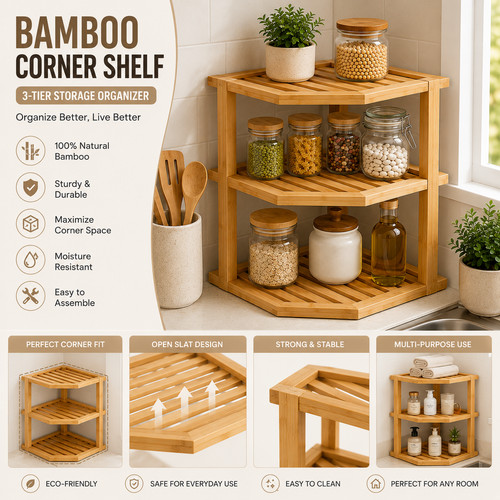 Bamboo tier corner kitchen - corner,