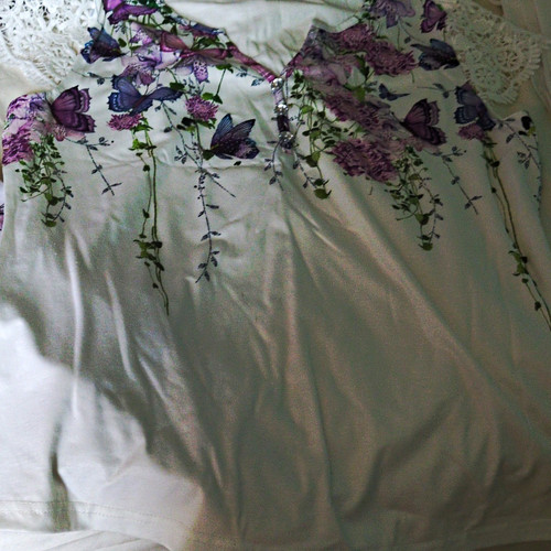 Women white purple floral - women’s,