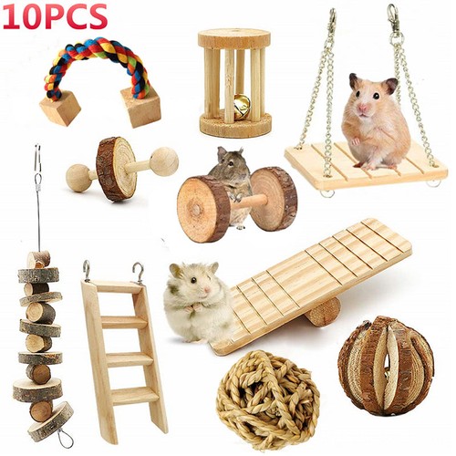 10pcs set hamster chew toys - 10pcs/set,