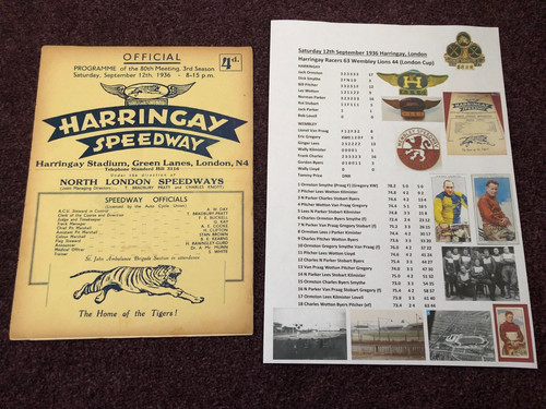 Speedway programme pre war