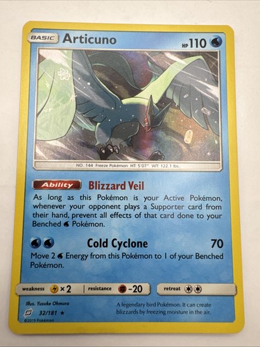 Pokemon card articuno - card, up