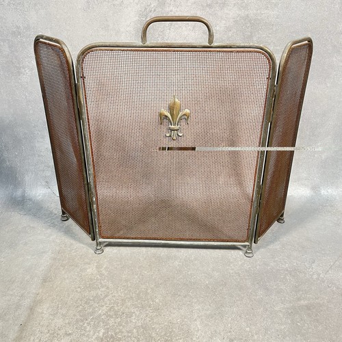 Vintage folding brass fire - brass,