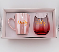 Pour This Teacher A Drink On Duty Off Duty Mug and  Glass Gift Set