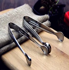 1-12x Stainless Steel Tongs 4.7" Kitchen Serving Tongs Sweets Sugar Ice Bread 