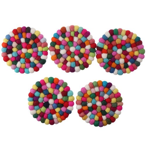 Pcs colorful felt coaster - 5,