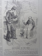 WW1 1917 Dec 19th INEFFICIENCY IN THE NAVY - DARNING TROUSERS Punch Cartoon