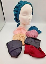 3 Satin Hair Bonnets Cap Hat