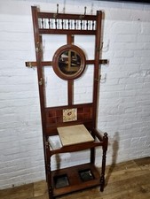 Edwardian mahogany hall stand - hall,