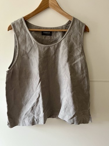 Oska women grey linen tank - oska,