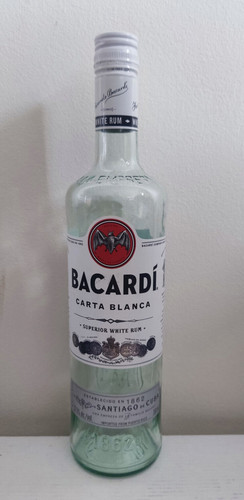 Empty bacardi rum - bacardi, glass