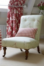 Swedish Blind in Vanessa Arbuthnott Cockerel fabric Red Gingham Cushion and Lamp