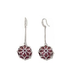 La dea Bendata Finestra Murano Glass and CZ Drop Sterling Silver Earrings 