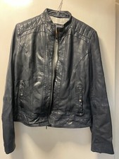 HUGO BOSS Janabelle Dark Blue real leather jacket, UK 14