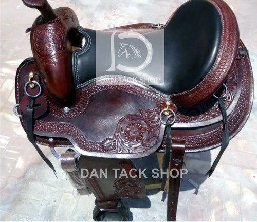 Western barrel leather horse - western,
