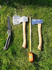 Vintage 1lb Axe Hatchet + KENT PATTERN 3LB AXE HICKORY HANDLE + FREE PRUNING SAW
