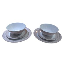 Habitat Metallic Decal 6 Piece Porcelain Dinner Set For 2 People