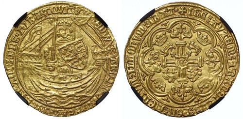 Edward iii noble 4th coinage - edward, noble,