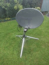 60cm Satellite dish For Sky + dual output LNB & tripod portable camping caravan