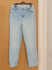 Bershka pale blue mom slim denim jeans size uk 10