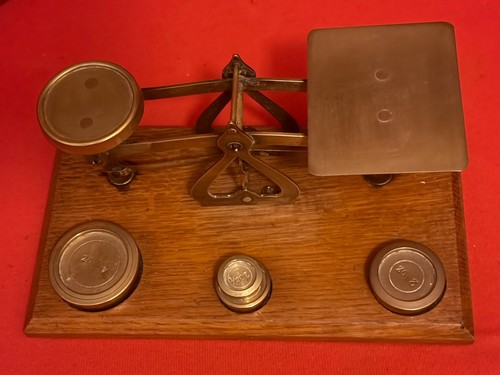 Vintage brass and wood - brass, letter