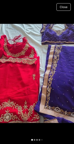 Heavy embroidered saree with - heavy,