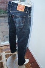 Mens 504 Levi Strauss W34 L32 Dark Blue Indigo Stretch 34R Jeans Straight Levi's