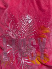 LIPSY LONDON y2k vintage zip up hoodie pink sparkly glitter size 16