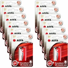 12 x AGFA 9v Batteries 12