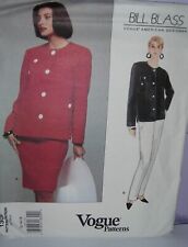 Vogue American Designer Patterns Bill Blass1308 Jacket Skirt &Pant Size 12-14-16