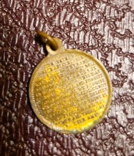 George v Vintage Miniature Lord's Prayer Medal 16.5mm Diameter J.W.L Mark