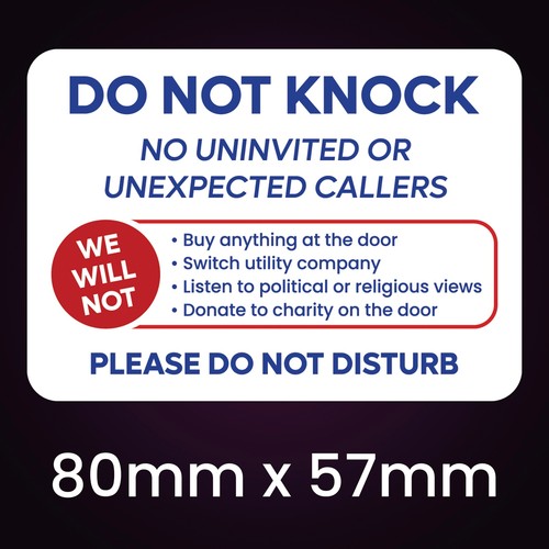 Stop cold callers sticker - stop, no