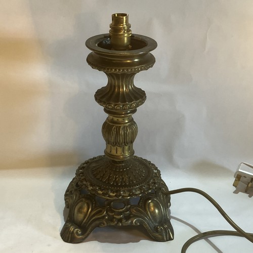 Antique brass table lamp - table,