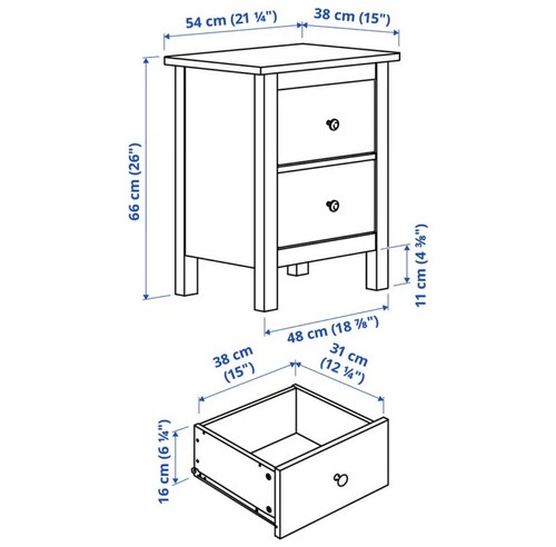 Ikea hemnes pine chest 2 - hemnes,