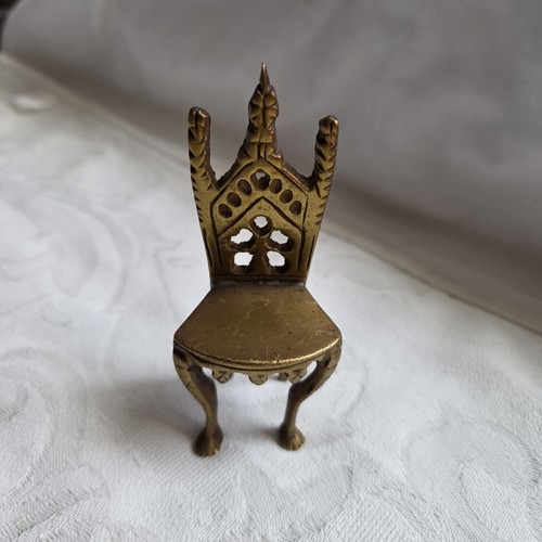 Miniature brass chair - miniature, throne
