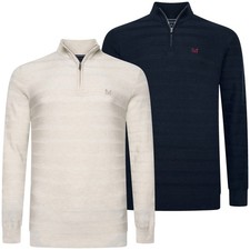 New Mens Quarter Zip Jumper