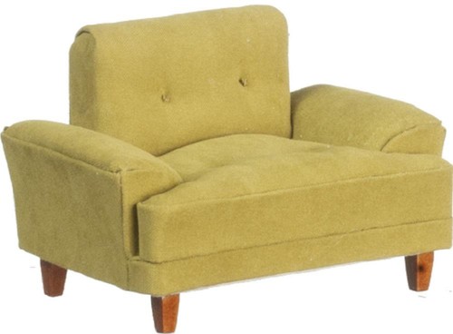 Dolls house green armchair mid - dolls,