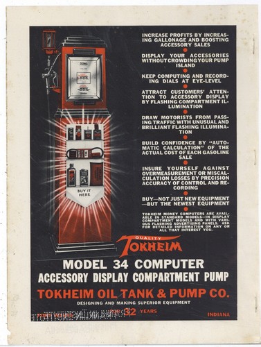 1934 tokheim oil - tokheim, &