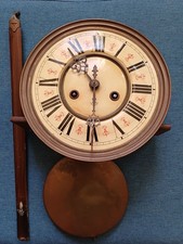 Antique Gustav Becker German Wall Clock Face And Pendulum, Spares And Parts.