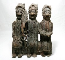 Antique Benin Bronze Plaque early 20th Century African Statuary
