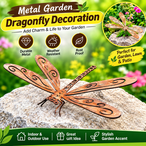 Rustic metal dragonfly - 1, pc