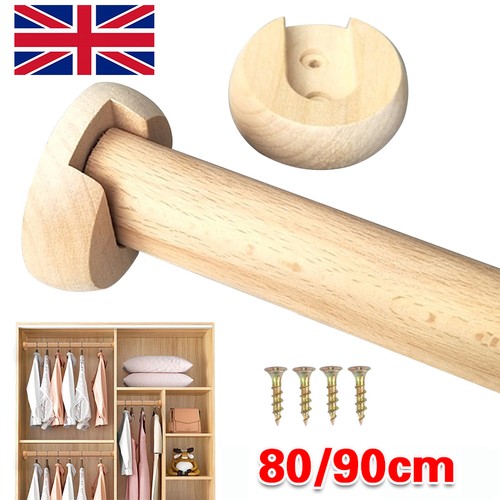 Wooden wardrobe pole rod oval - wooden,